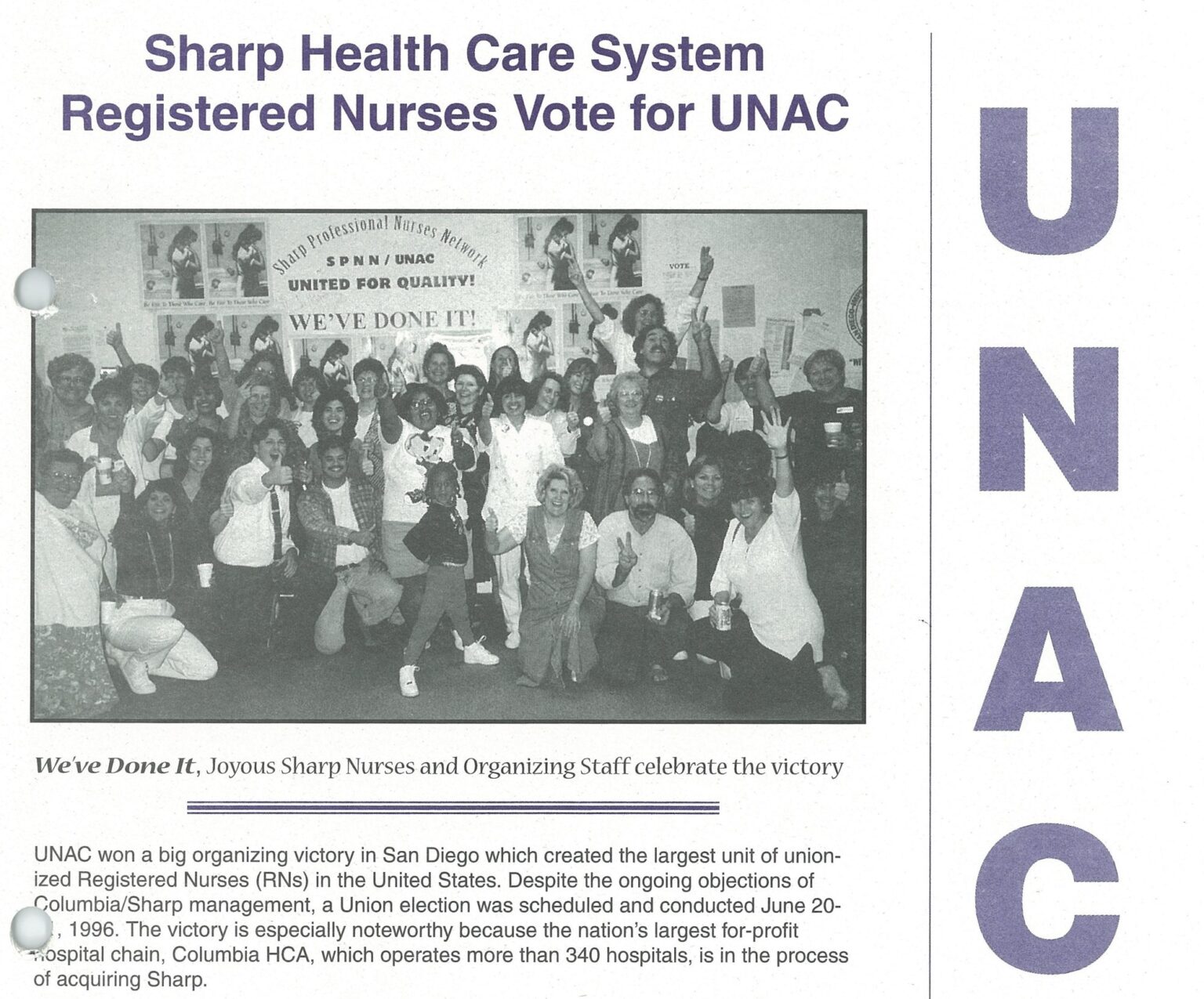 UNAC/UHCP History: A Legacy of Healthcare Union Strength and Advocacy